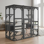 PawHaven Cat Cage Wood PH-CC-04 Grey