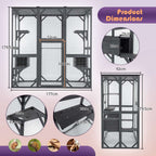 PawHaven Cat Cage Wood PH-CC-04 Grey