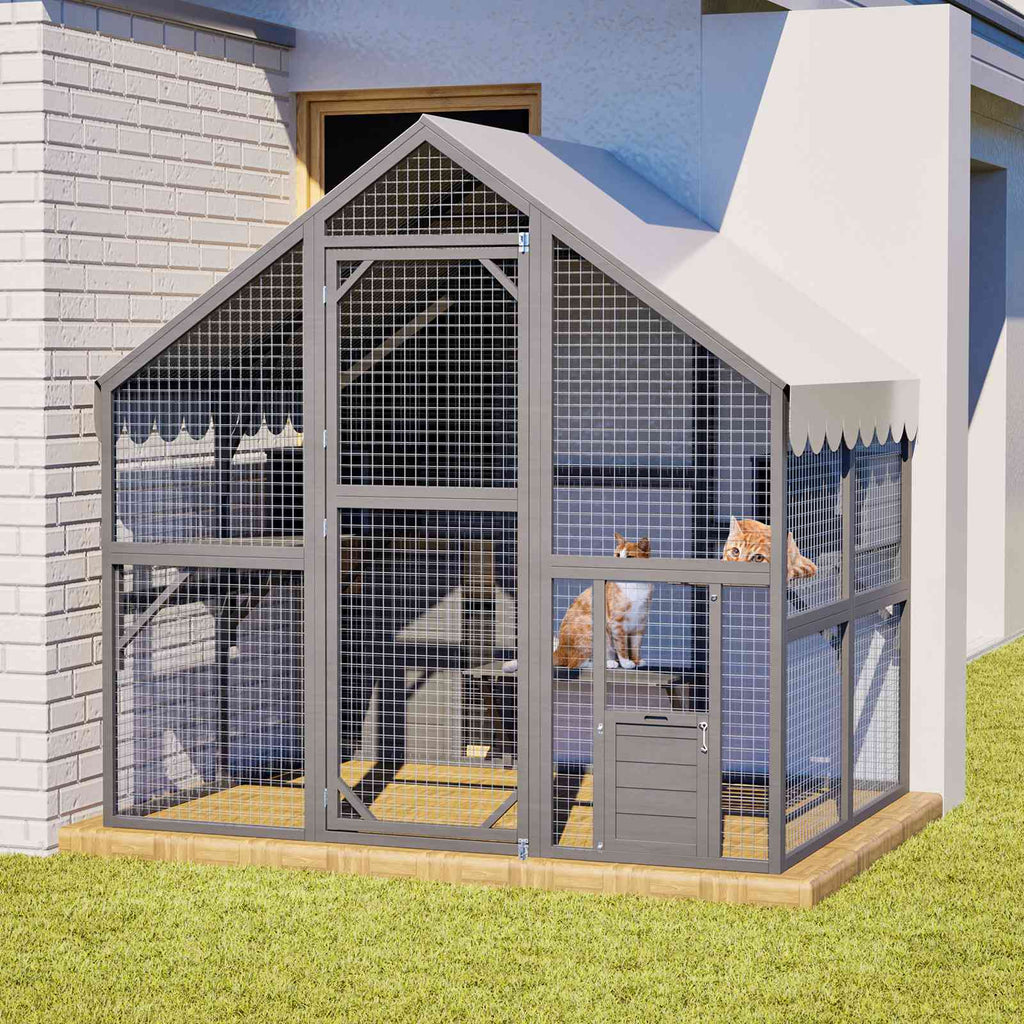 PawHaven Wooden Cat Cage PH-CC-06