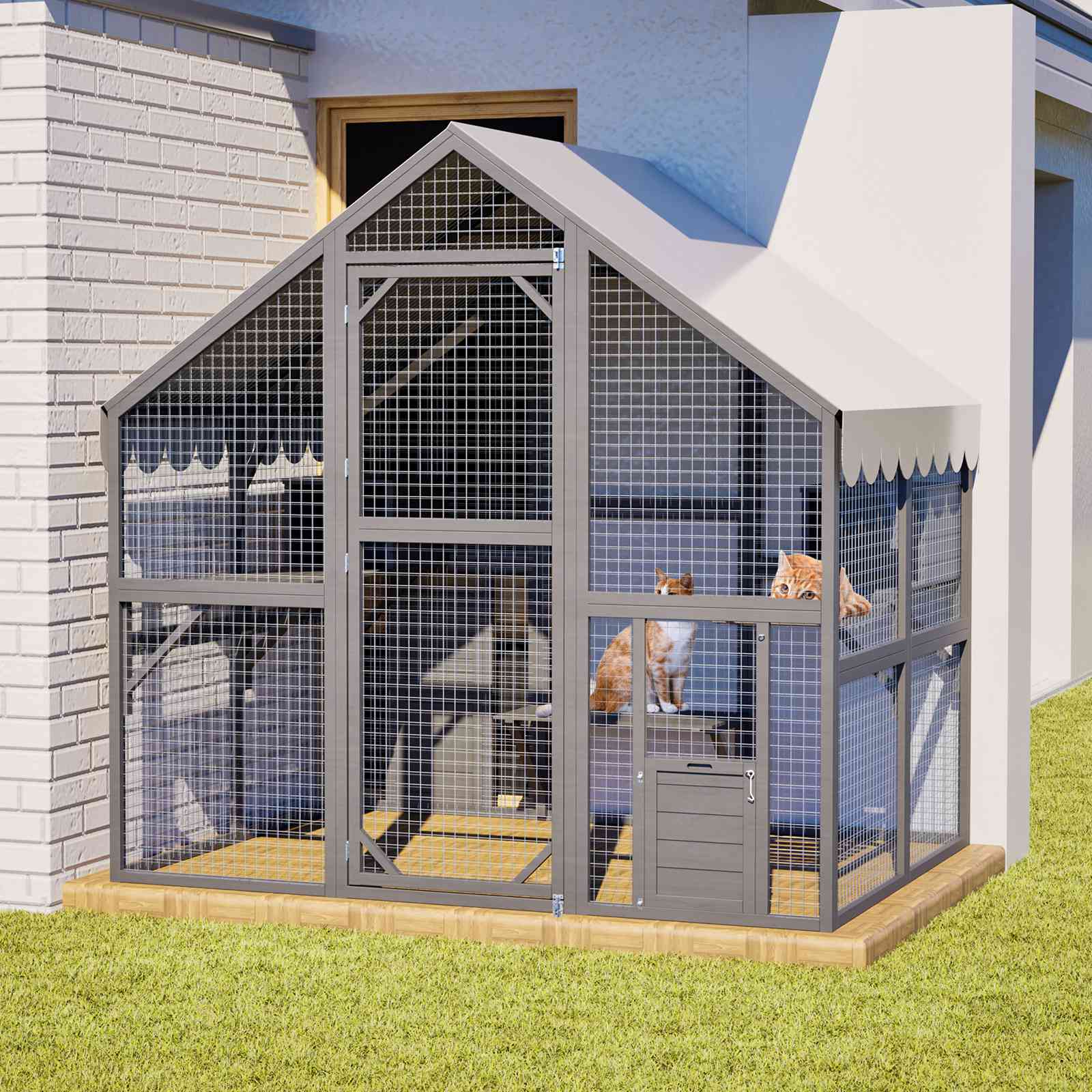 PawHaven Wooden Cat Cage PH-CC-06