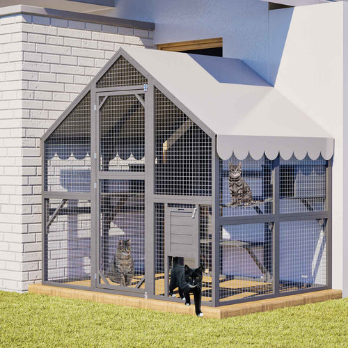 PawHaven Wooden Cat Cage PH-CC-06