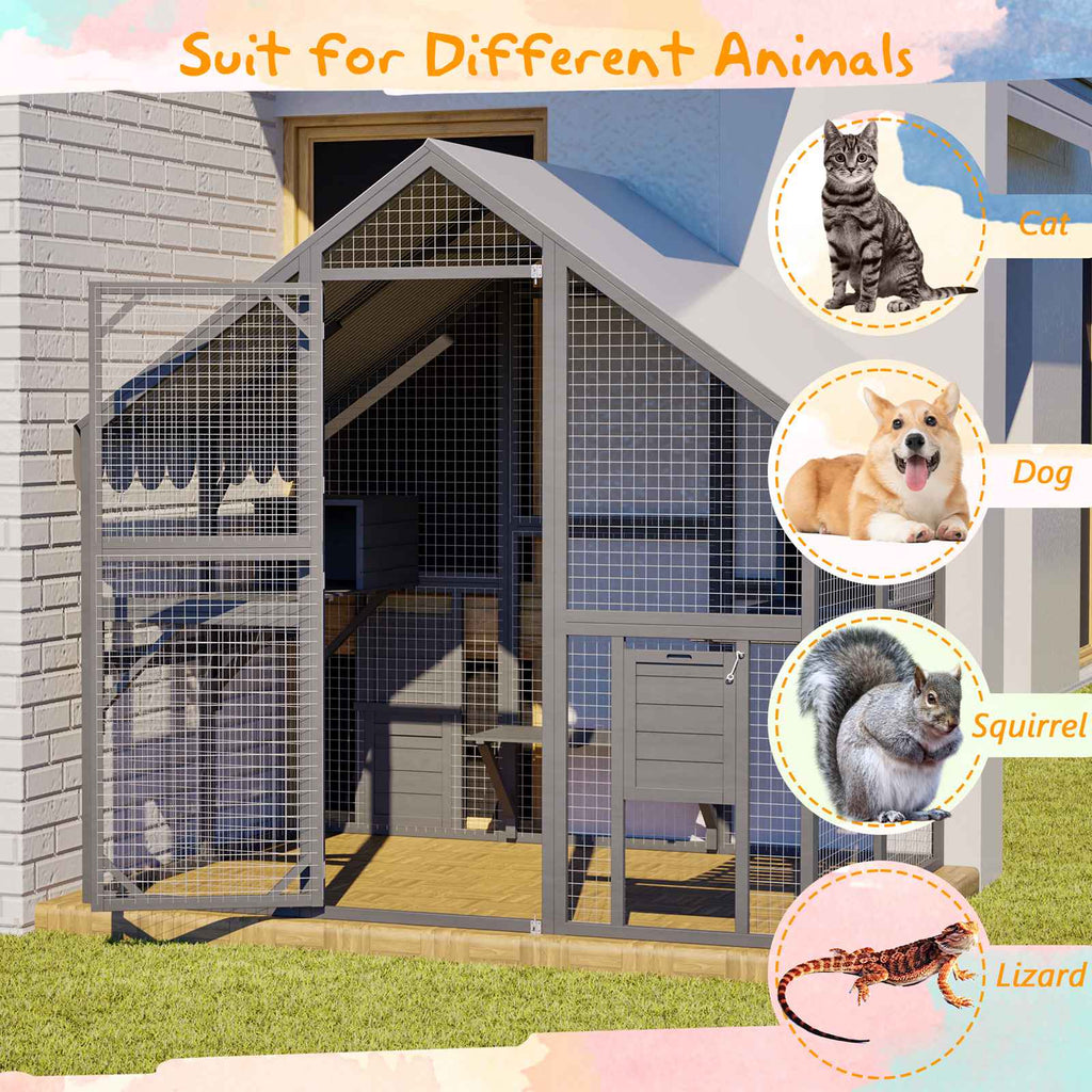 PawHaven Wooden Cat Cage PH-CC-06