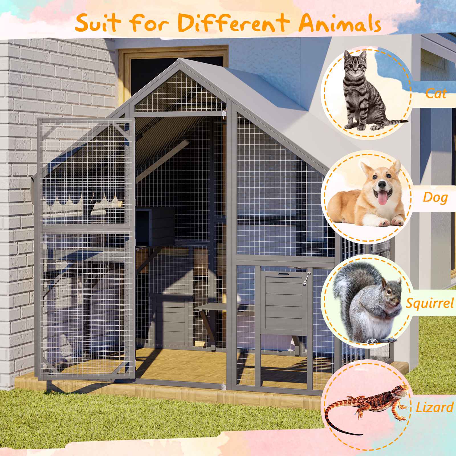 PawHaven Wooden Cat Cage PH-CC-06