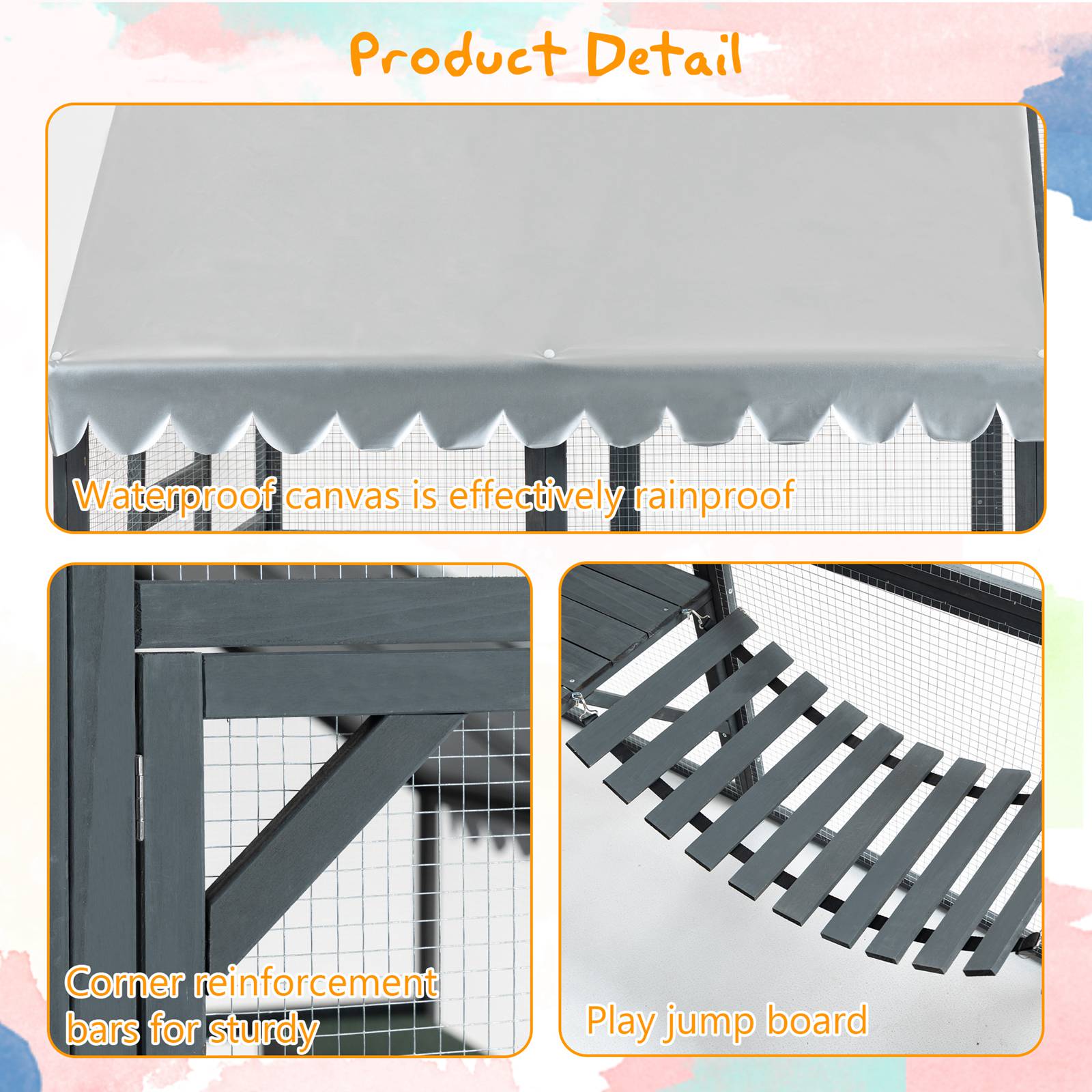 PawHaven Wooden Cat Cage PH-CC-06