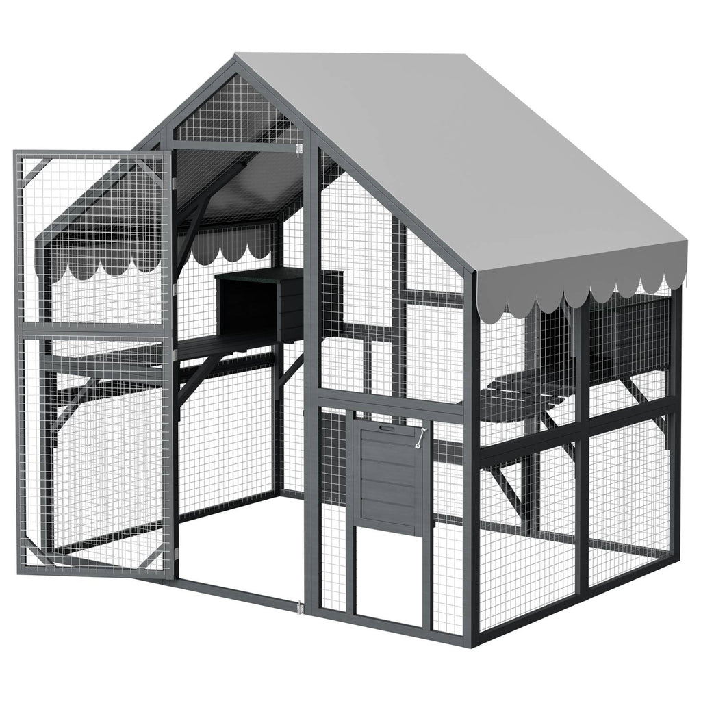 PawHaven Wooden Cat Cage PH-CC-06