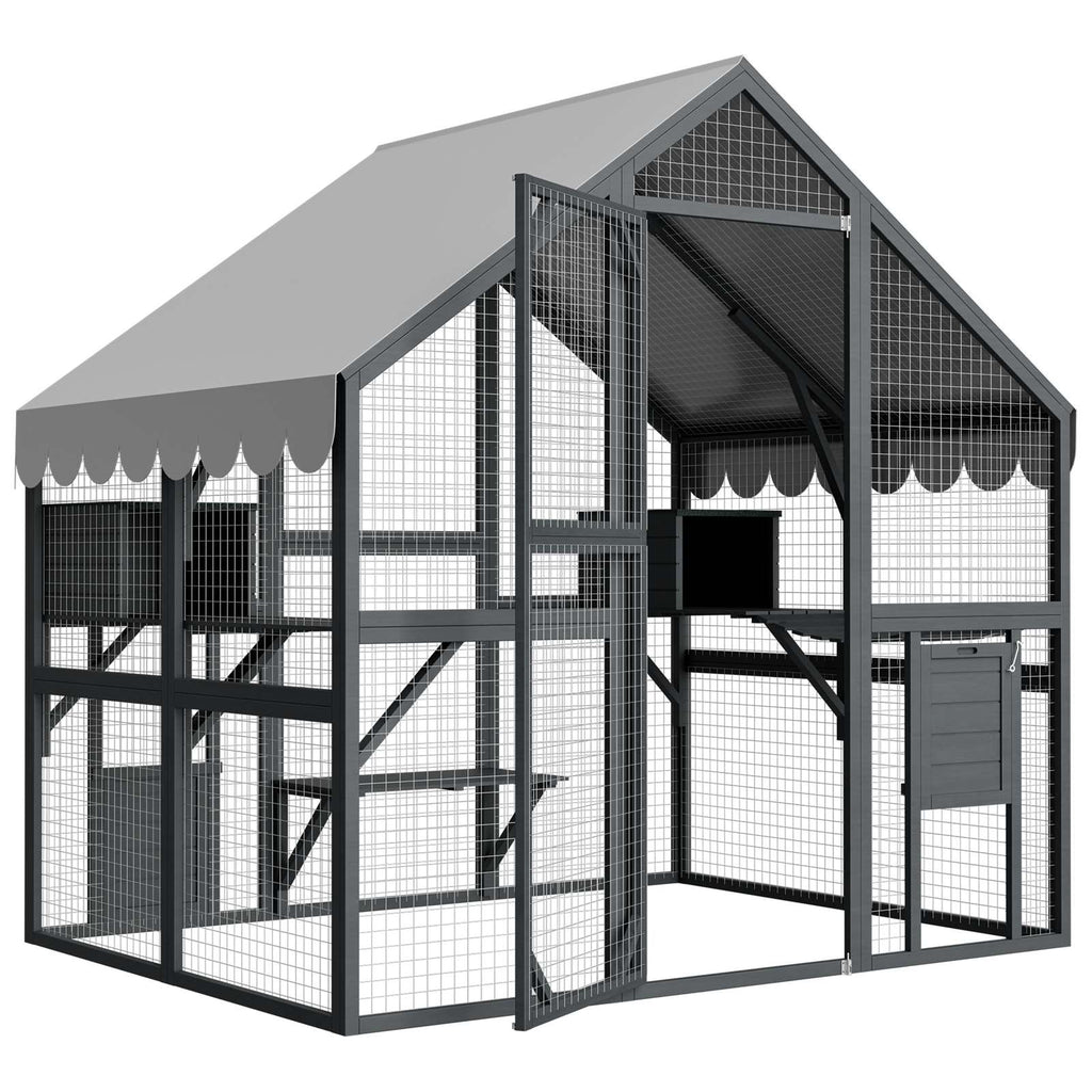 PawHaven Wooden Cat Cage PH-CC-06