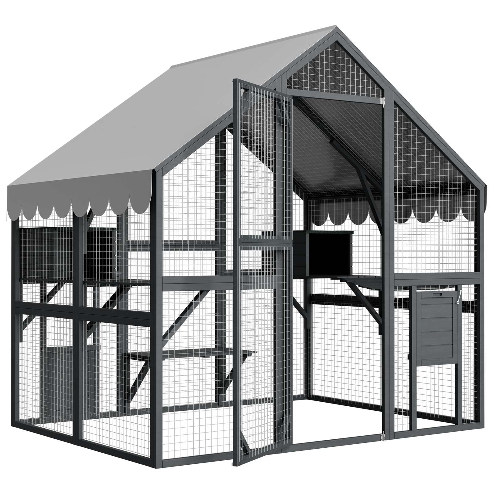 PawHaven Wooden Cat Cage PH-CC-06