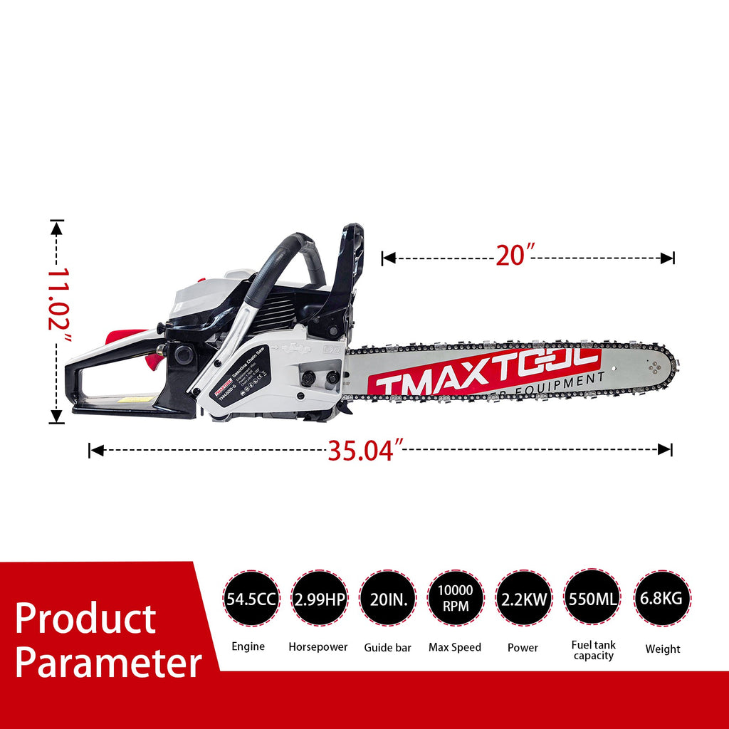 SwitZer 54.5cc 2200W Petrol Chainsaw 20"