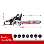 SwitZer 54.5cc 2200W Petrol Chainsaw 20"