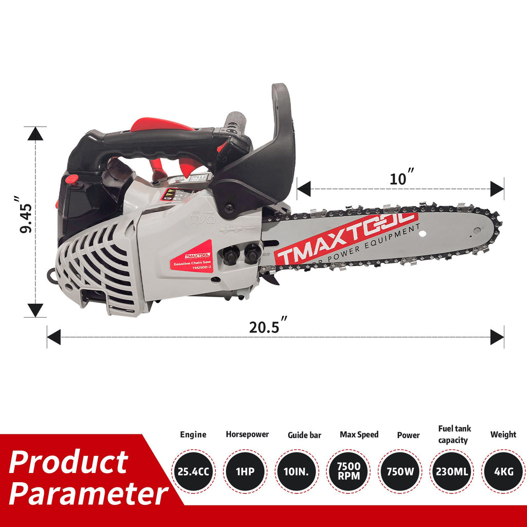 SwitZer 25cc 750W Petrol Chainsaw 10"