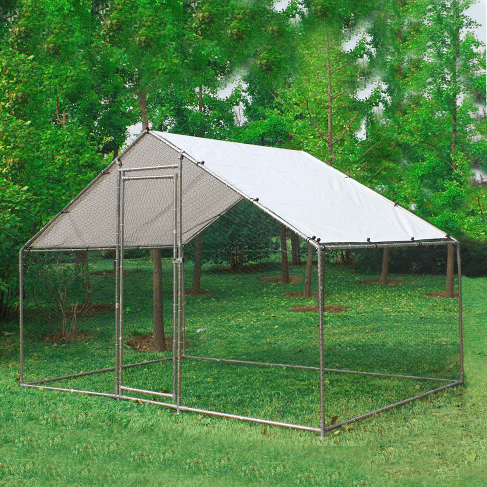 PawHaven Chicken Run Cage Walk In Coop Metal