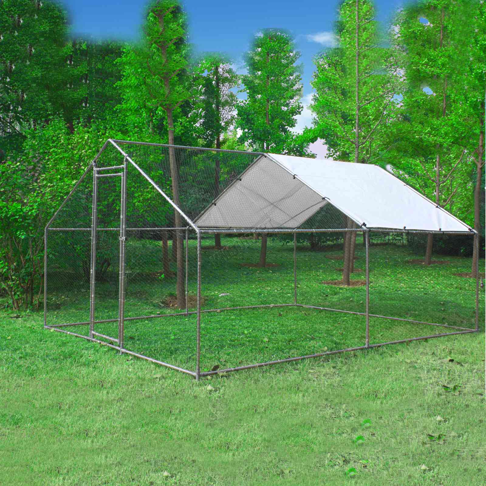 PawHaven Chicken Run Cage Walk In Coop Metal