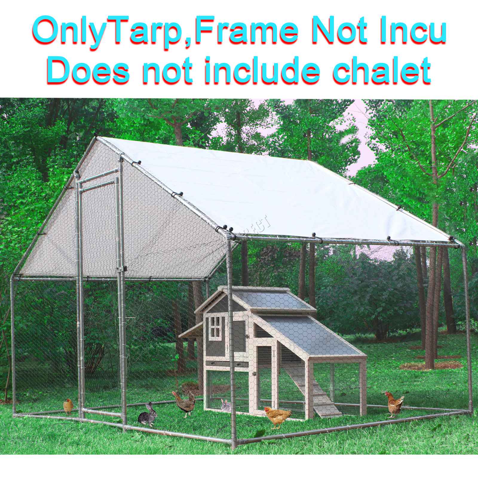 BIRCHTREE Chicken Run Cage Cover 347x193CM White