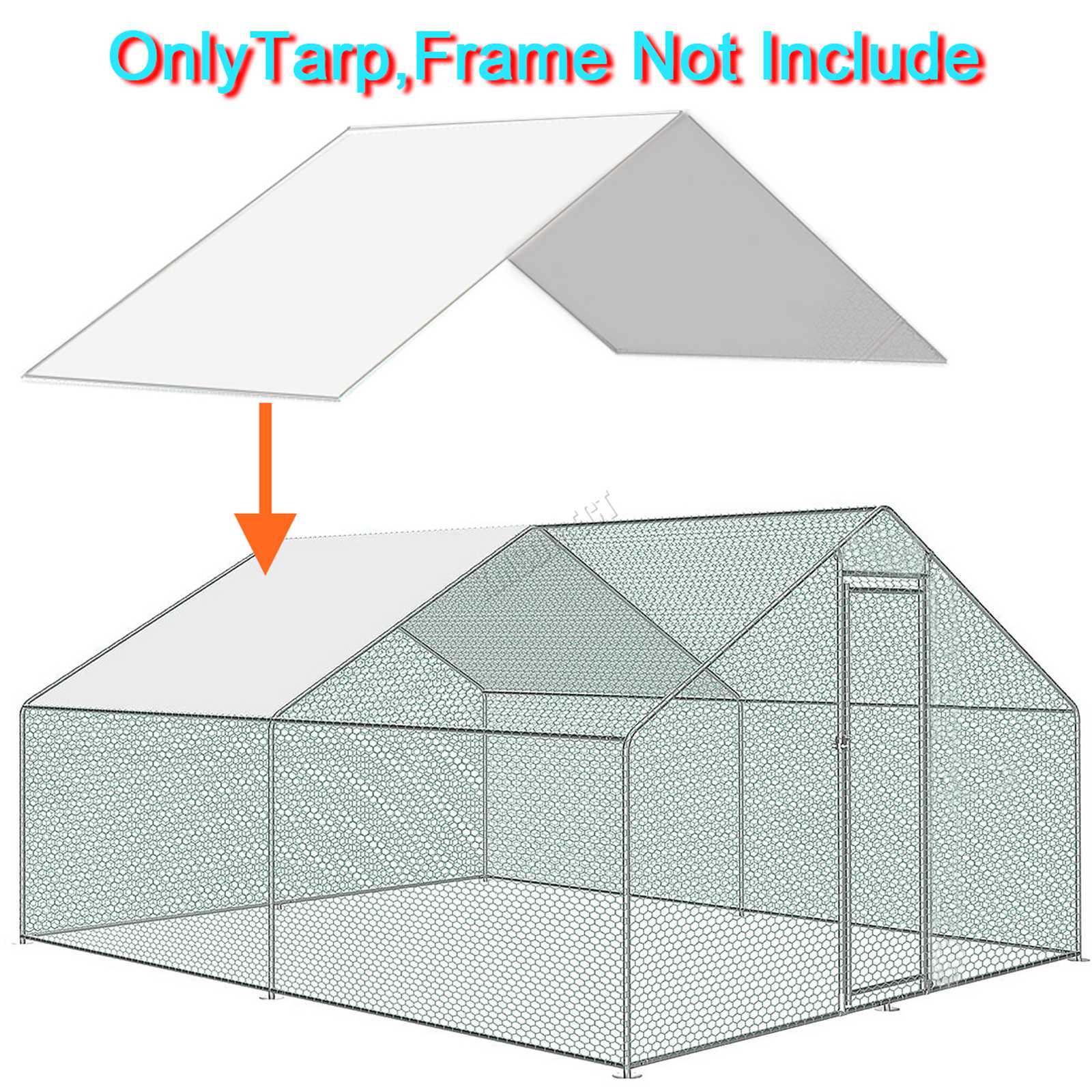 BIRCHTREE Chicken Run Cage Cover 347x193CM White