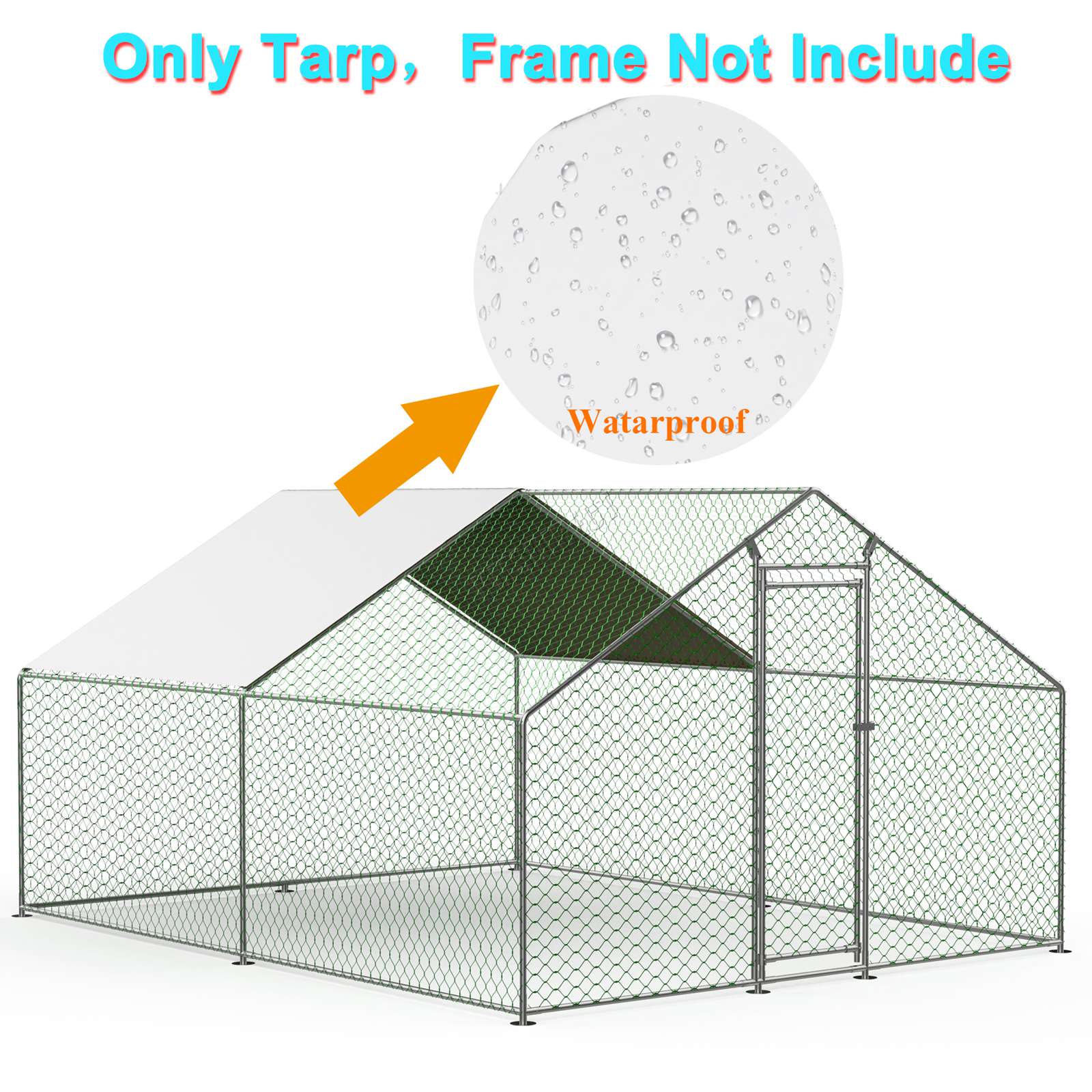 BIRCHTREE Chicken Run Cage Cover 347x193CM White
