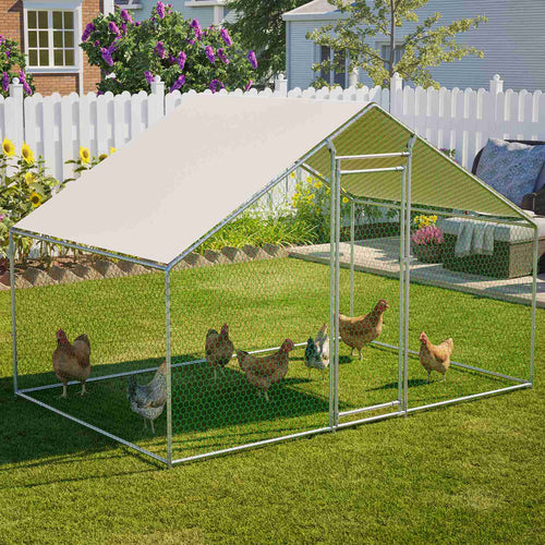 PawHaven Chicken Run Cage Walk In Coop Metal
