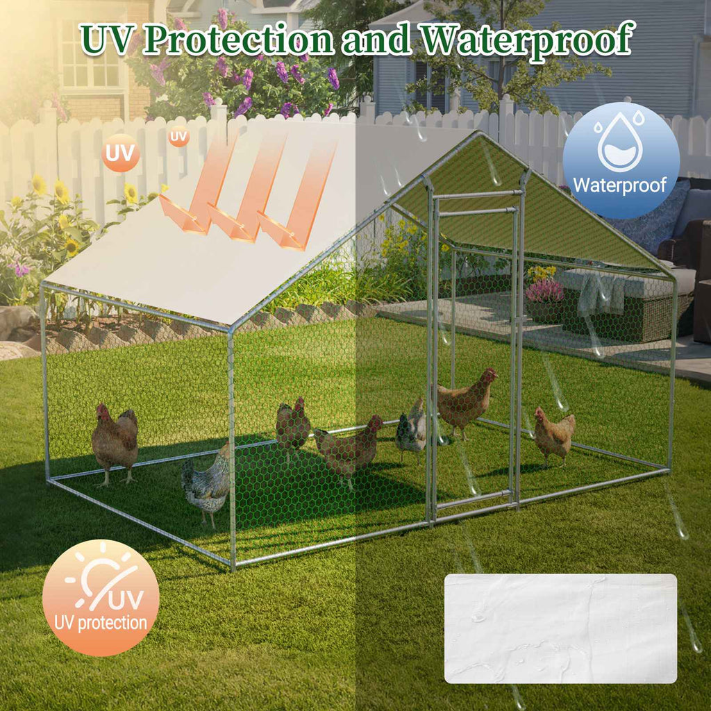 PawHaven Chicken Run Cage Walk In Coop Metal