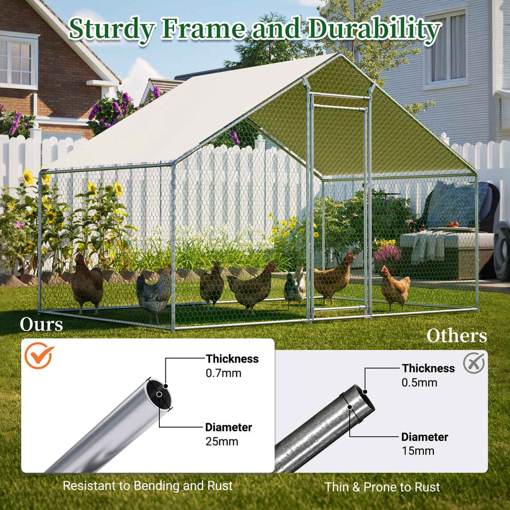PawHaven Chicken Run Cage Walk In Coop Metal