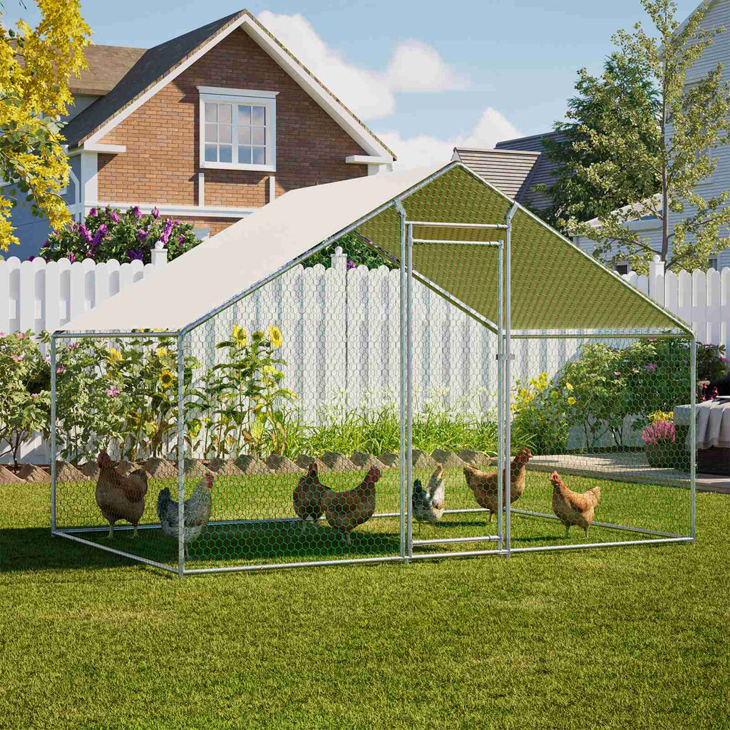 PawHaven Chicken Run Cage Walk In Coop Metal