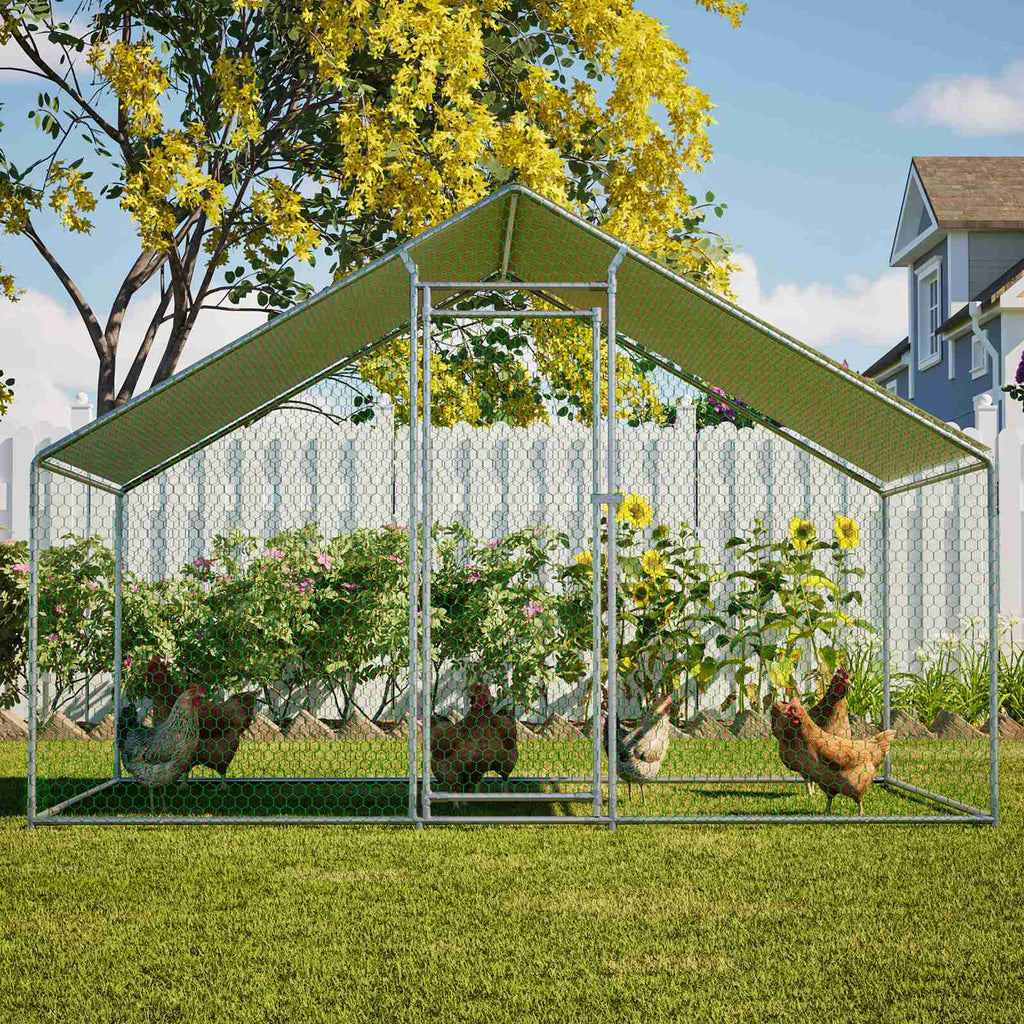 PawHaven Chicken Run Cage Walk In Coop Metal