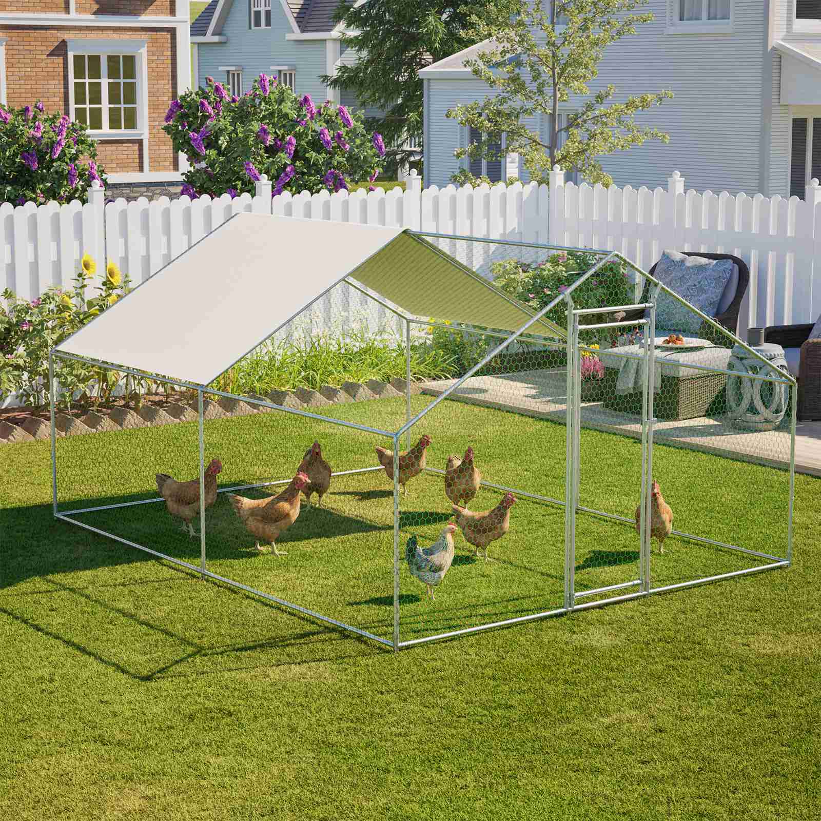 PawHaven Chicken Run Cage Walk In Coop Metal
