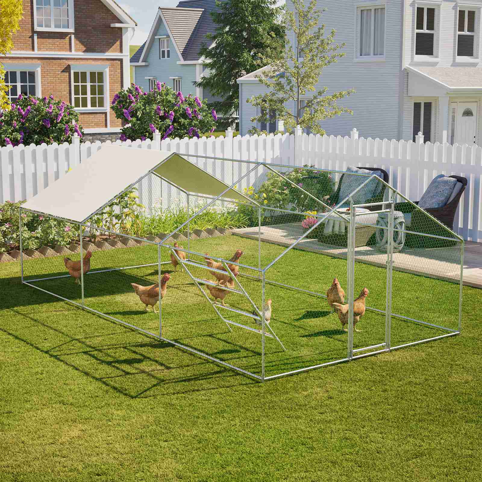 PawHaven Chicken Run Cage Walk In Coop Metal