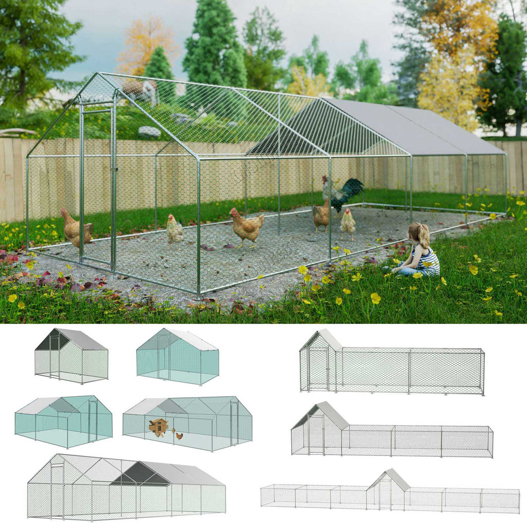 PawHaven Chicken Run Cage Walk In Coop Metal