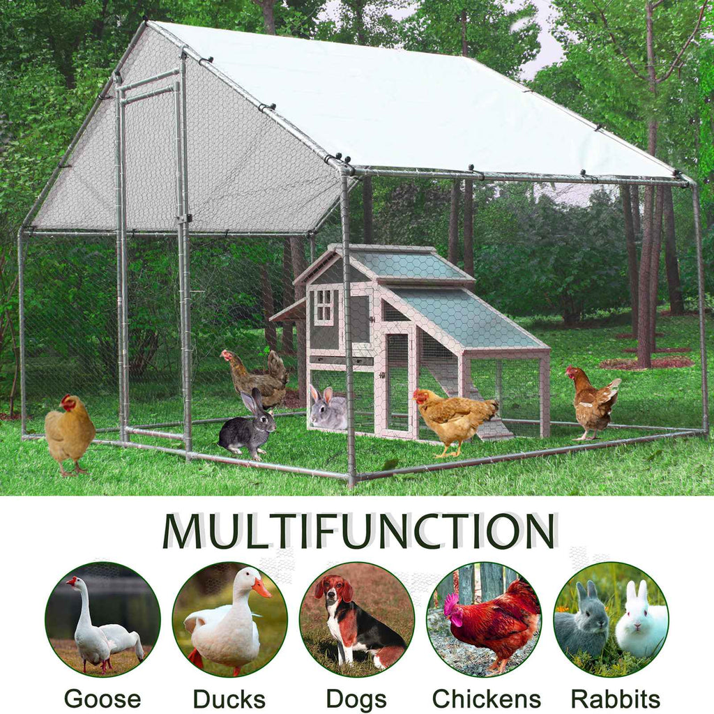 PawHaven Chicken Run Cage Walk In Coop Metal