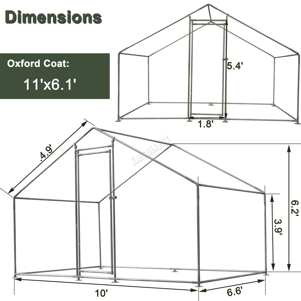 PawHaven Chicken Run Cage Walk In Coop Metal