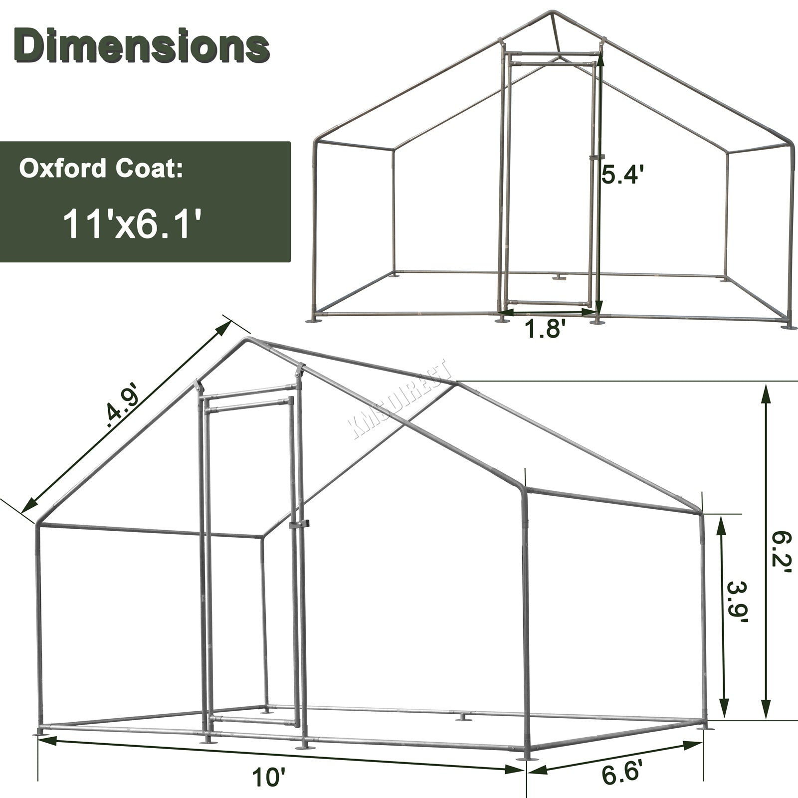 PawHaven Chicken Run Cage Walk In Coop Metal