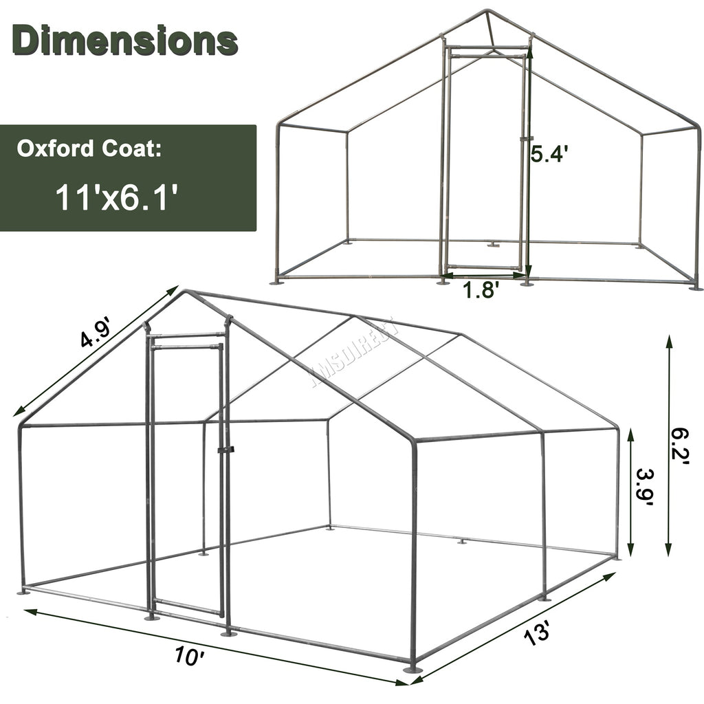 PawHaven Chicken Run Cage Walk In Coop Metal