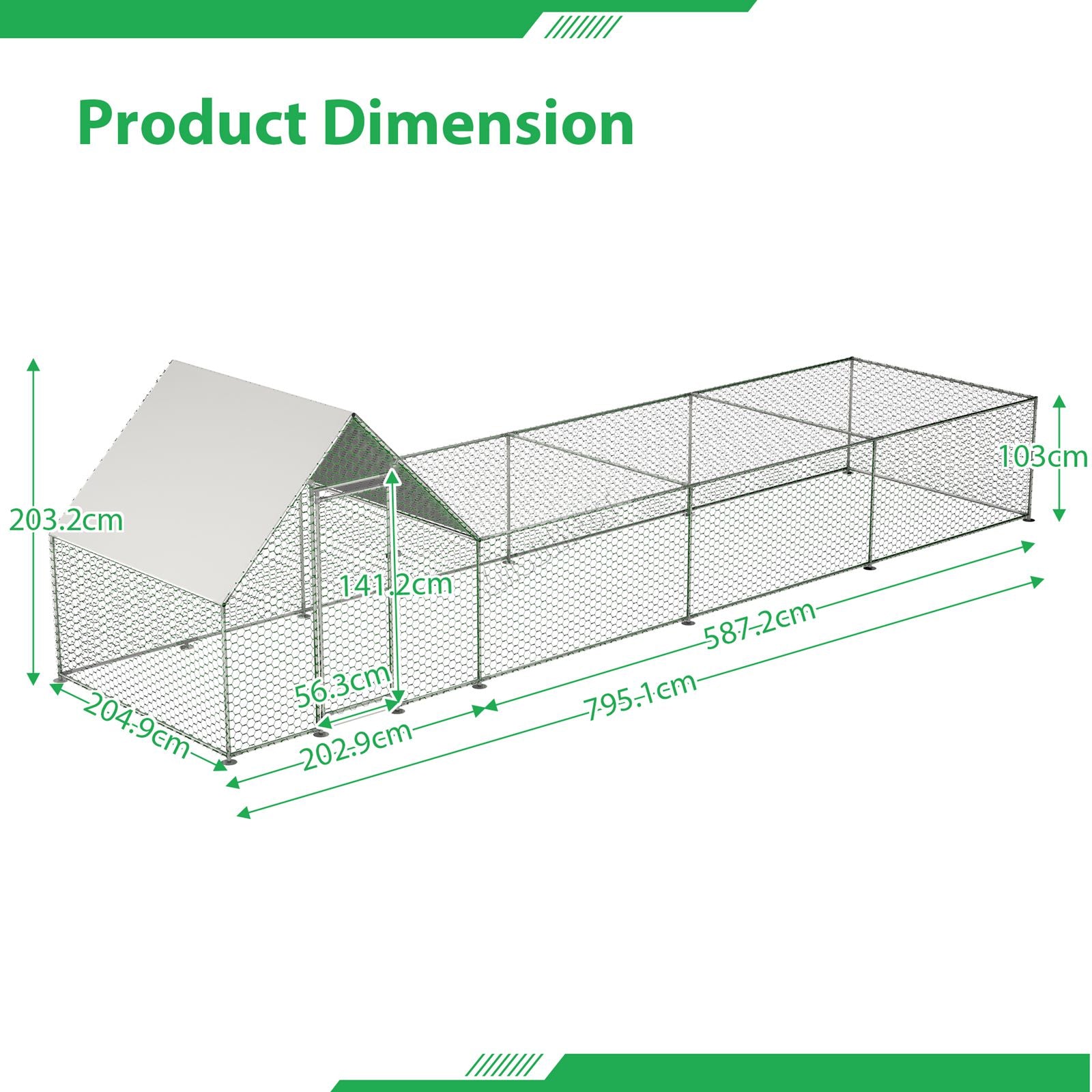 PawHaven Chicken Run Cage Walk In Coop Metal