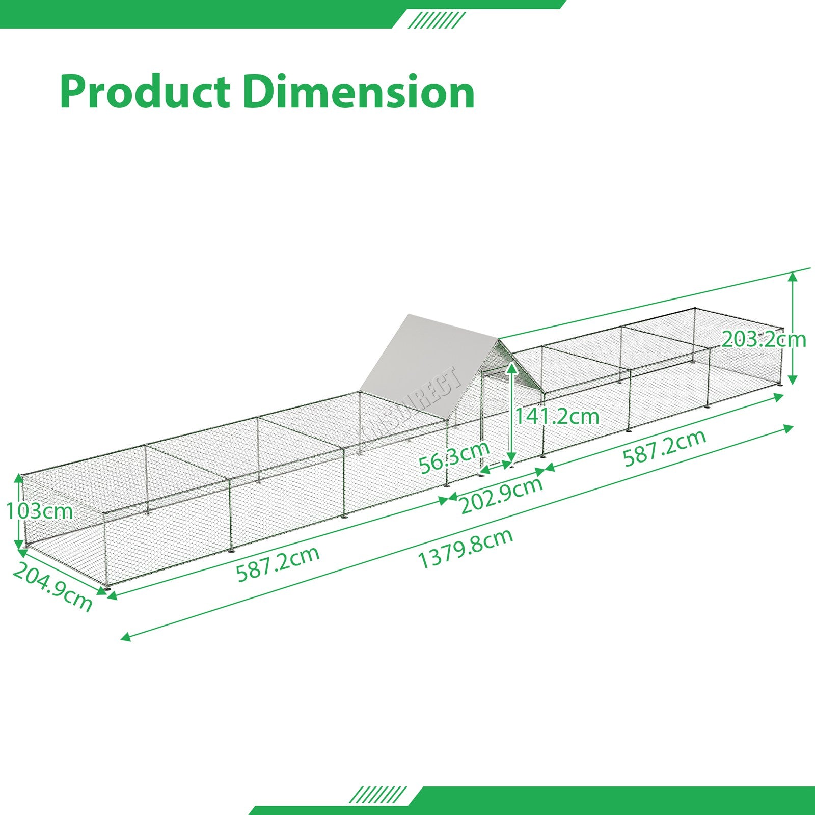 PawHaven Chicken Run Cage Walk In Coop Metal