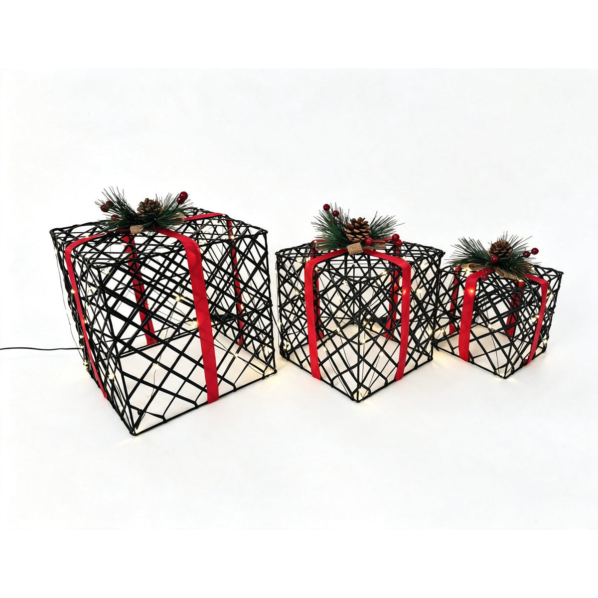 WestWood Christmas Lighted Gift Boxes Set of 3