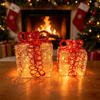 WestWood Christmas Lighted Gift Boxes Set of 2