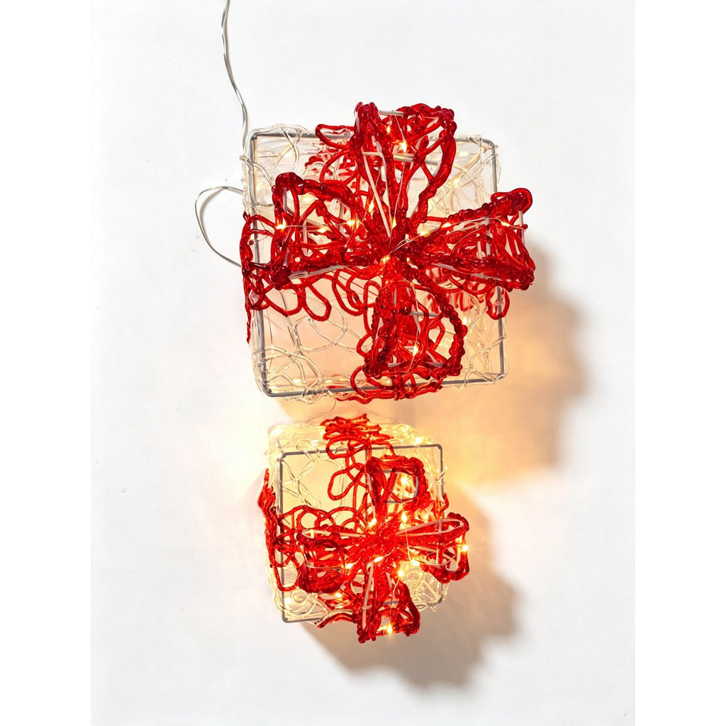 WestWood Christmas Lighted Gift Boxes Set of 2