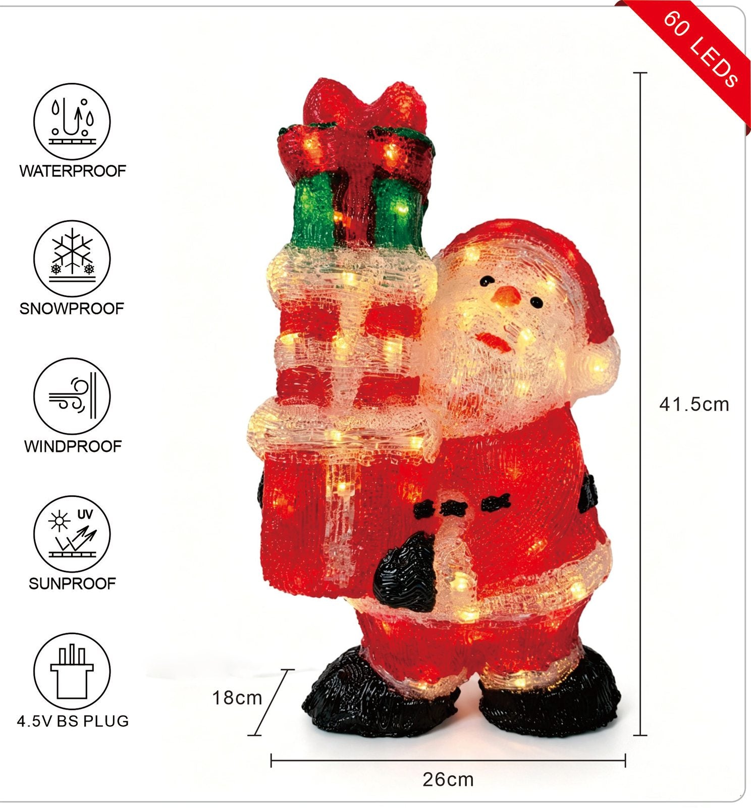 WestWood Acrylic Santa Christmas