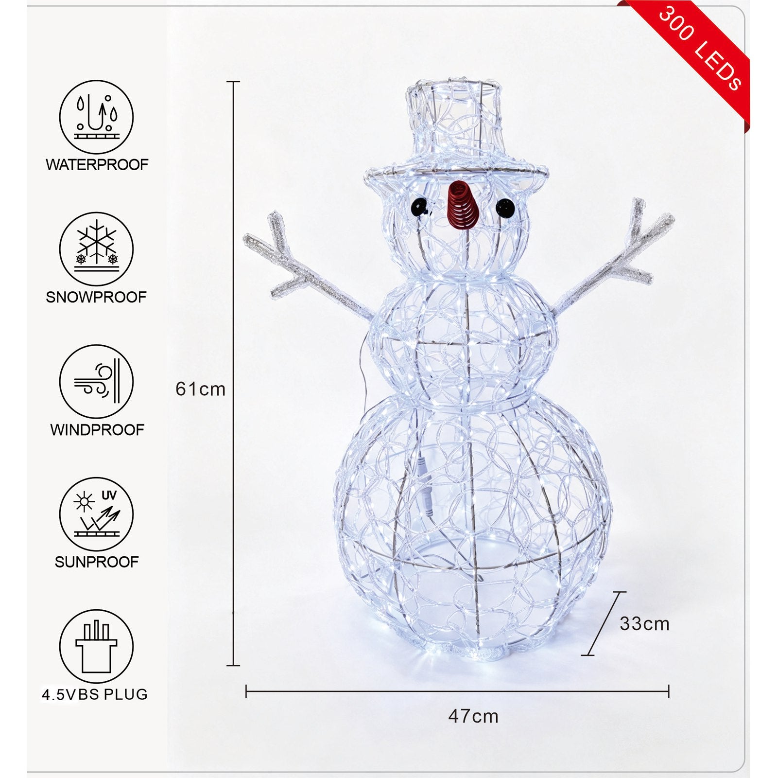 WestWood Acrylic Christmas Snowman Light