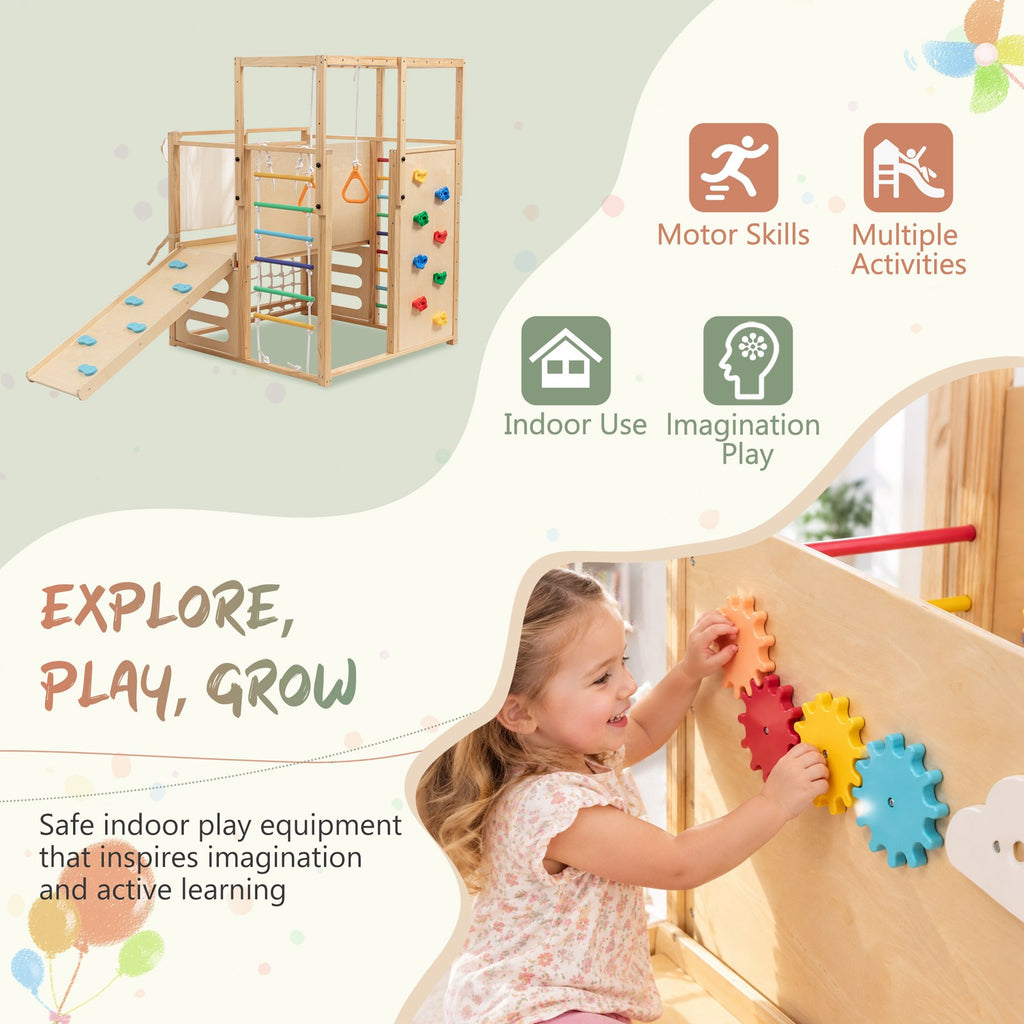 GALACTICA 9-in-1 Wooden Indoor Jungle Gym Playset PG09