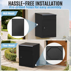 BIRCHTREE Lockable Metal Delivery Box Storage Post Box