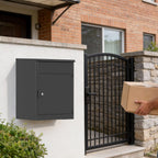 BIRCHTREE Lockable Metal Delivery Box Storage Post Box