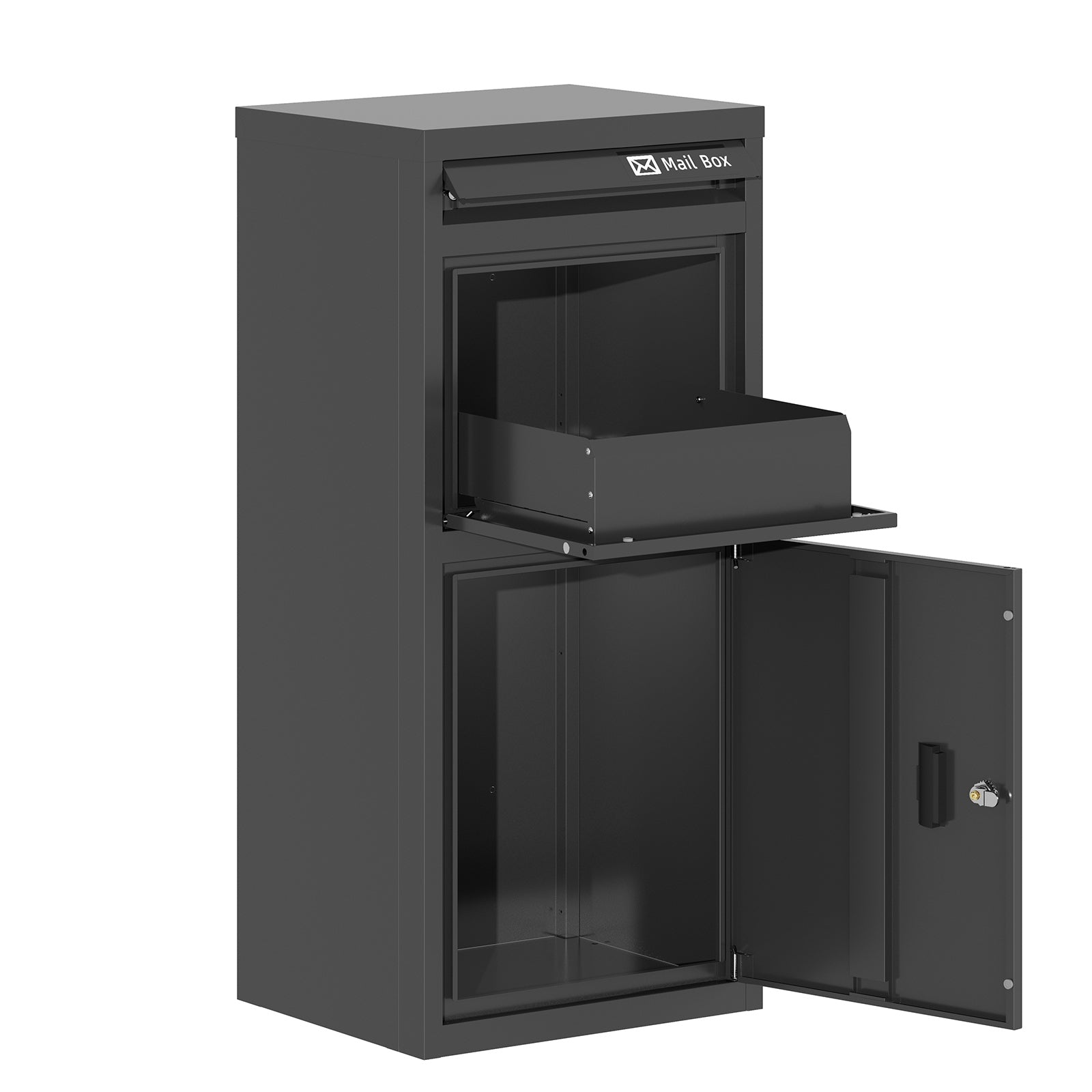 BIRCHTREE Lockable Metal Delivery Box Storage Post Box