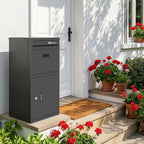 BIRCHTREE Lockable Metal Delivery Box Storage Post Box