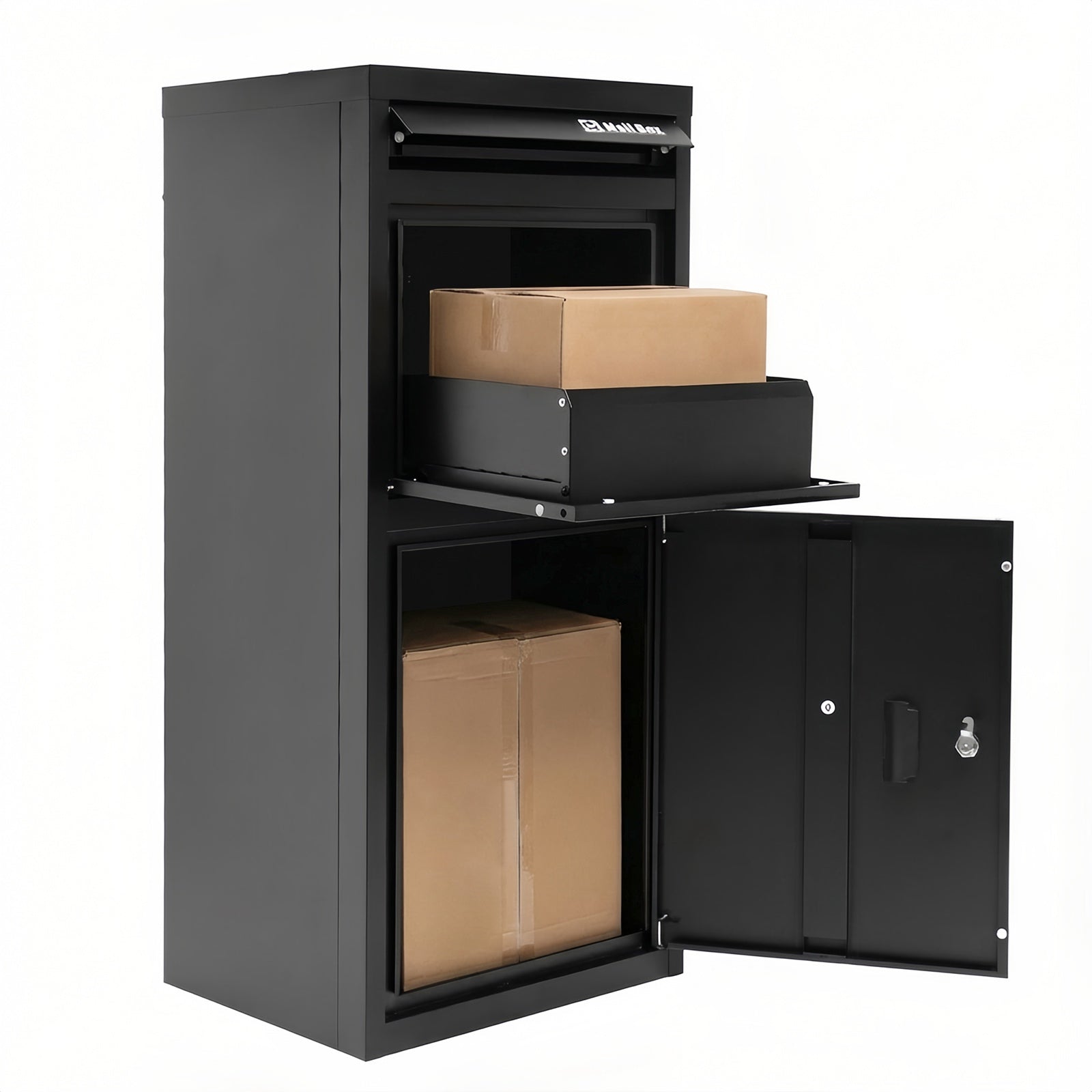 BIRCHTREE Lockable Metal Delivery Box Storage Post Box