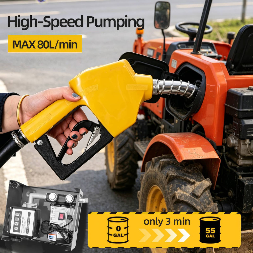 SwitZer 550W Diesel Transfer Pump With Flow Meter