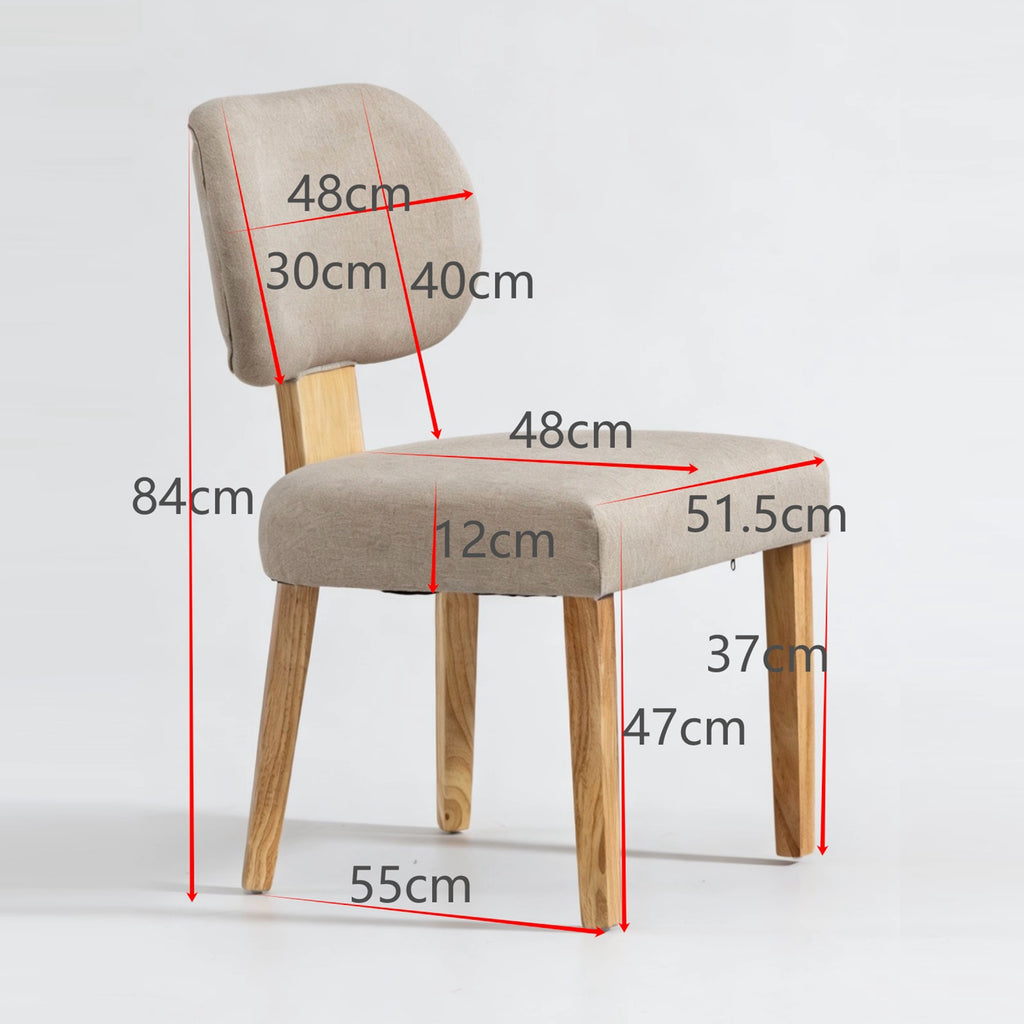 WestWood Set of 2 Fabric Dining Chair