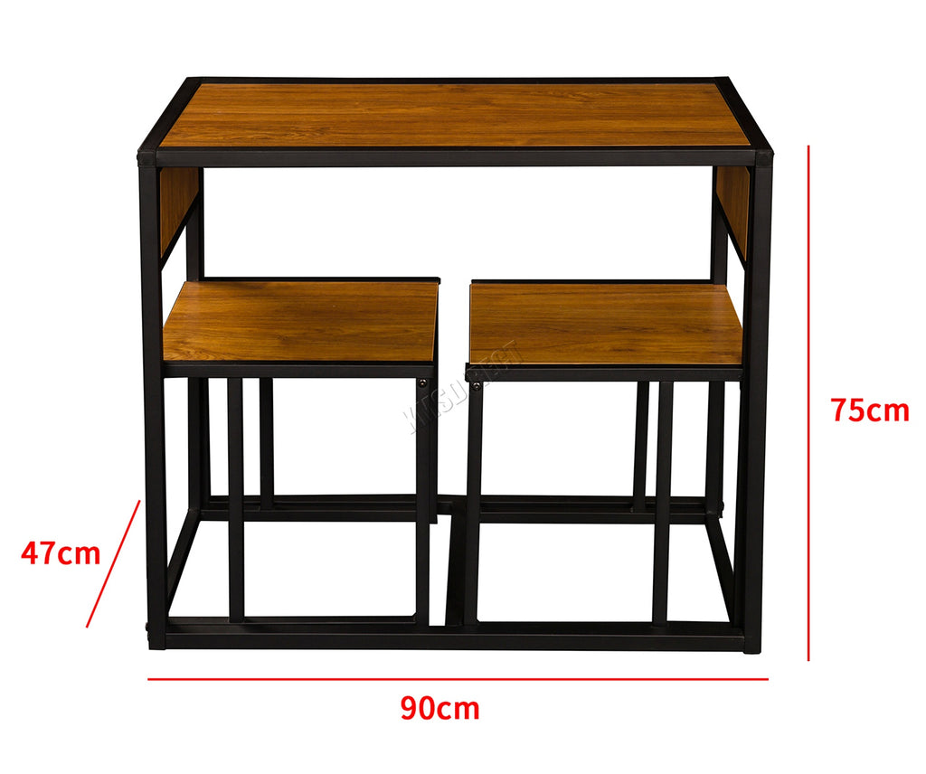 WestWood Dining Table and 2 Chairs Set WW-DS14 Walnut