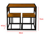 WestWood Dining Table and 2 Chairs Set WW-DS14 Walnut