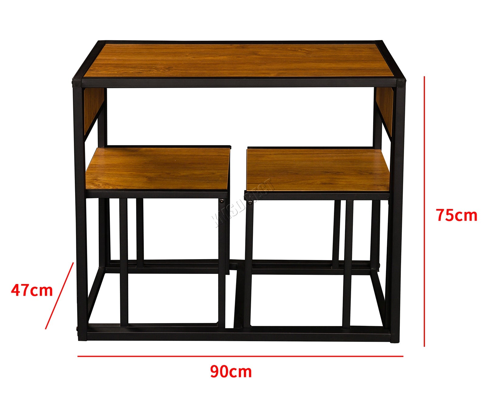 WestWood Dining Table and 2 Chairs Set WW-DS14 Walnut