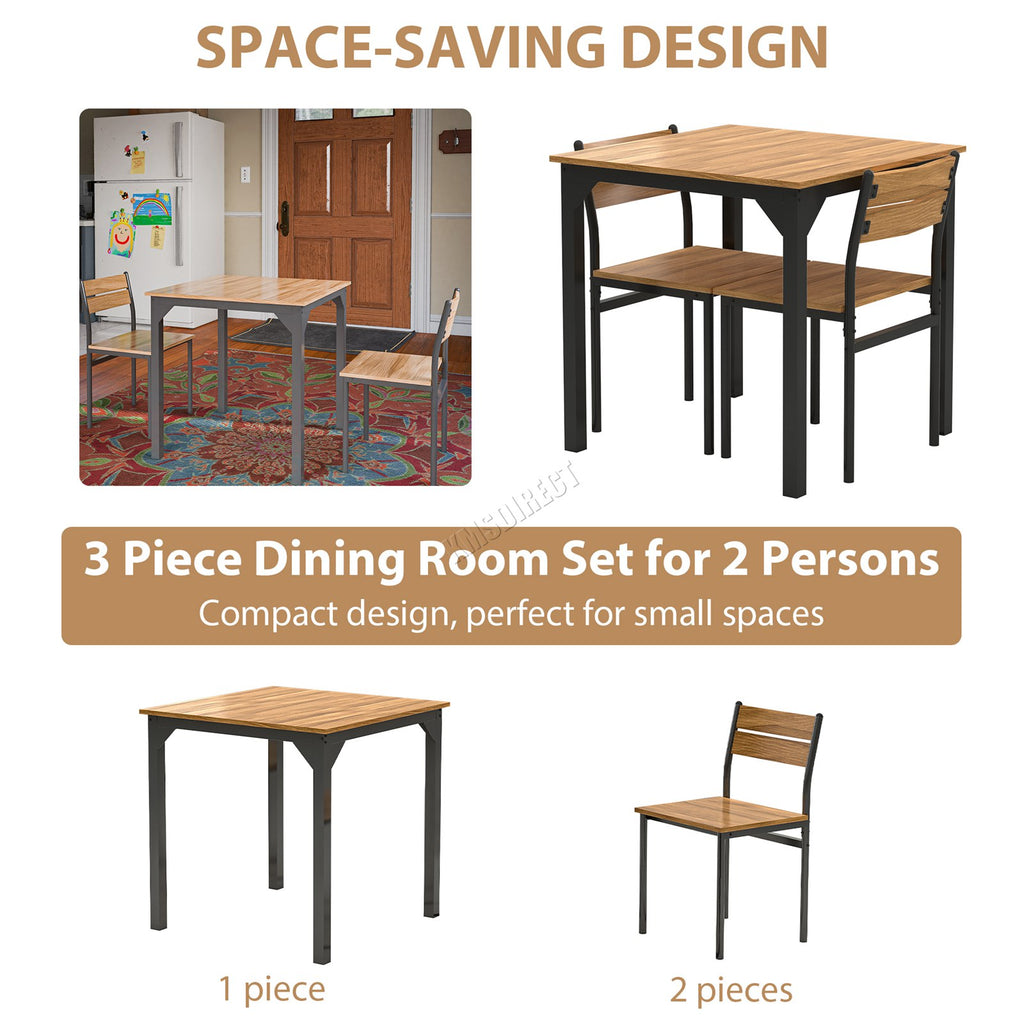 WestWood Dining Table 2 Chairs DS19 Natural
